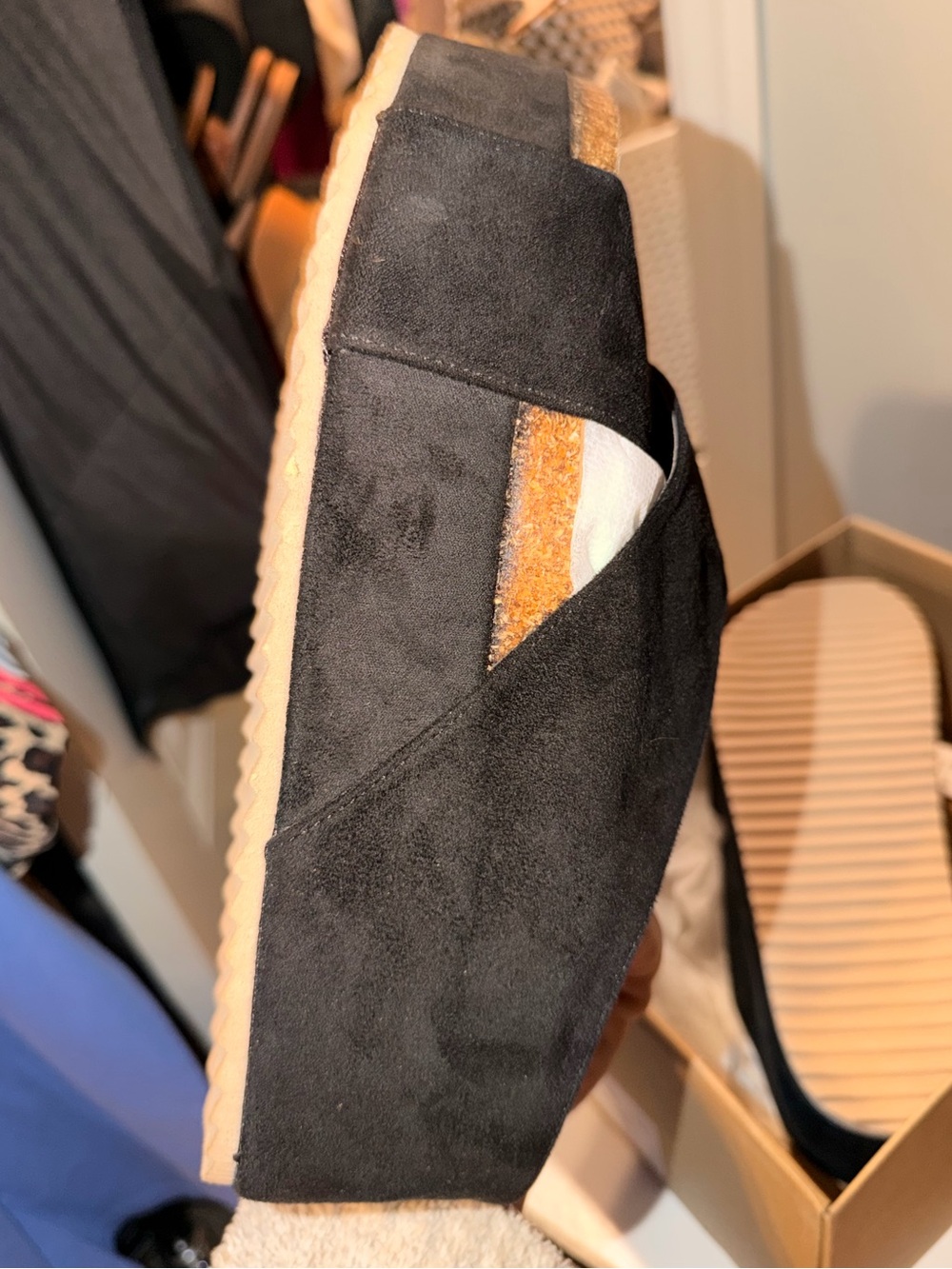 Nina Black Crisscross Wedge Slide